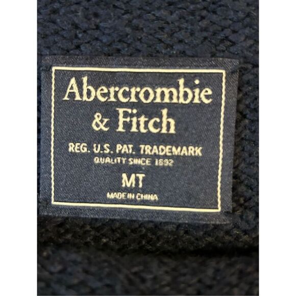 ABERCROMBIE & FITCH Navy Blue Zipper Sweater Dress Medium Tall Women's (0958) - Picture 6 of 7